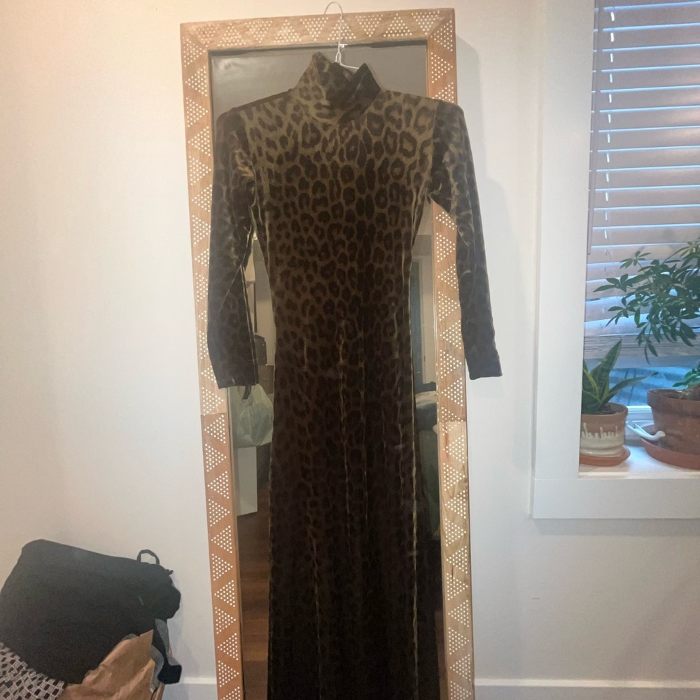 Leopard Print Long Sleeve Dress